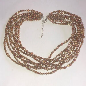Silpada Shades of Copper Genuine Pearl Multi Strand Necklace